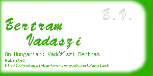 bertram vadaszi business card